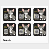 Cute Dog Dank u voor de diercode Vierkante Sticker (Vel)