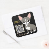 Cute Dog Dank u voor de diercode Vierkante Sticker (Envelop)