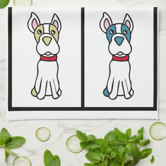 Cute Dog Dishtowel - Boston Terrier Theedoek (Gevouwen)