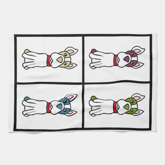 Cute Dog Dishtowel - Boston Terrier Theedoek (Horizontaal)