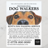 Cute Dog, Dog Walker Service Adverteren Flyer (Voorkant)