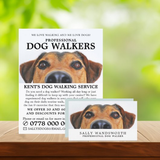 Cute Dog, Dog Walker Service Adverteren Flyer