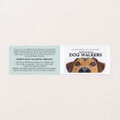Cute Dog, Dog Walker Service Gedetailleerd Visitekaartje (Buitenkant ongevouwen)