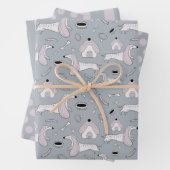 Cute Dog Doghouse Wrapping Paper Set (In situ)