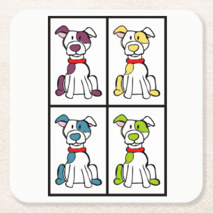 Cute Dog Drawing - Buled Breed Kartonnen Onderzetters