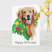 Cute Dog Dreamweaver Golden Retriever Kaart (Gele Bloem)