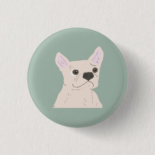 Cute Dog, Dusty Blue Ronde Button 3,2 Cm (Voorkant)