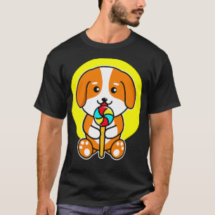 Cute Dog Eating Snoep Pet Lover T-shirt