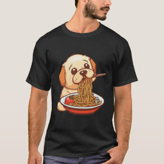 Cute Dog Eating Spaghetti T-shirt