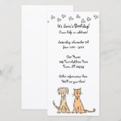 Cute Dog en Cat Birthday Invitation (Voorkant / Achterkant)