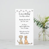 Cute Dog en Cat Birthday Invitation (Staand voorkant)