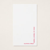 Cute Dog en Cat Colorful Pet Care Visitekaartje (Achterkant)