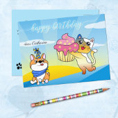 Cute Dog en Cat Lover Cartoon Birthday Briefkaart