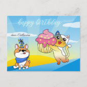 Cute Dog en Cat Lover Cartoon Birthday Briefkaart (Voorkant)
