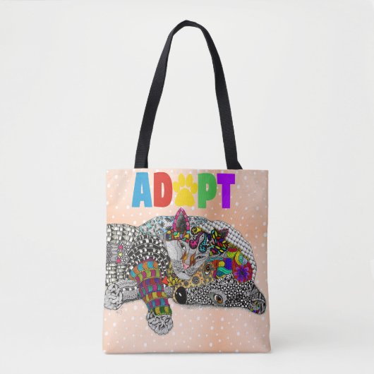 Cute Dog en Cat Pet Adoption Canvas tas (Voorkant)