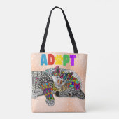 Cute Dog en Cat Pet Adoption Canvas tas (Achterkant)