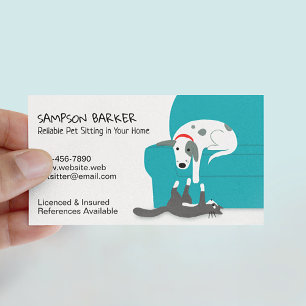 Cute Dog en Cat Pet Sitting   Dierverzorging Visitekaartje
