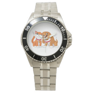 Cute Dog en Cat Watch Horloge
