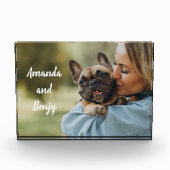 Cute dog en eigenaar gepersonaliseerd fotoblokken (Voorkant)