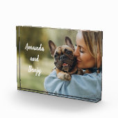 Cute dog en eigenaar gepersonaliseerd fotoblokken (Rechts)