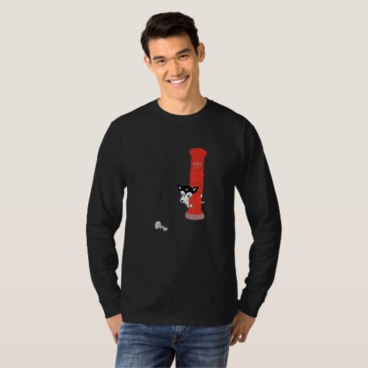 Cute Dog en Japanse Post Box Snagelmail T-shirt (Voorkant volledig)