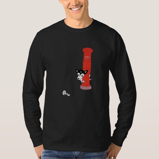 Cute Dog en Japanse Post Box Snagelmail T-shirt (Voorkant)