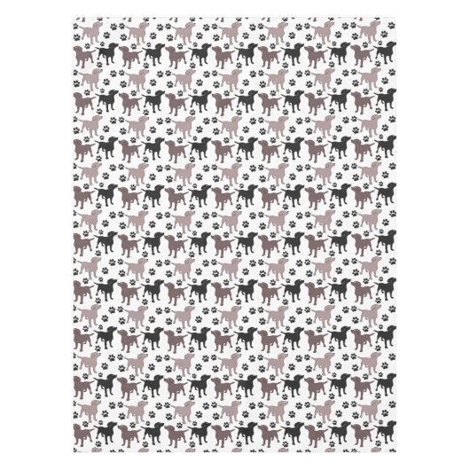 Cute Dog- en Paw-afdrukken Tafelkleed (Voorkant)