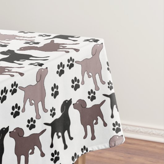 Cute Dog- en Paw-afdrukken Tafelkleed (Voorbeeld)