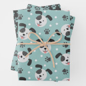 Cute Dog en Paw Prints Draping Paper Set (In situ)