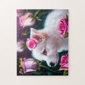 Cute Dog en Roos Collectie Legpuzzel (Verticaal)