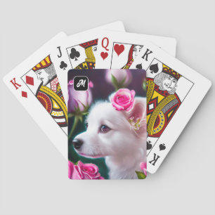 Cute Dog en Roos Collectie Pokerkaarten