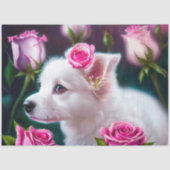 Cute Dog en Roos Collectie Tissuepapier (Voorkant)