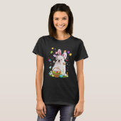 Cute Dog English Bulldog  Easter Day Egg Hunting T-shirt (Voorkant volledig)