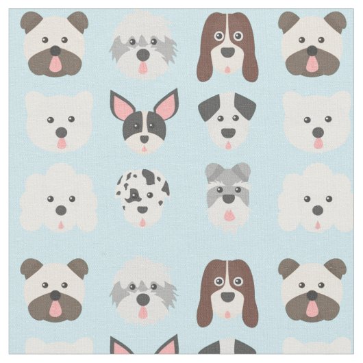 Cute Dog Fabric Stof (Close Up)