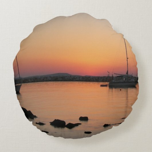 Cute Dog Face Cartoon Kinder Round Pillow Rond Kussen (Achterkant)