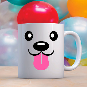 Cute Dog Face Eyes Tongue Gepersonaliseerd Koffiemok