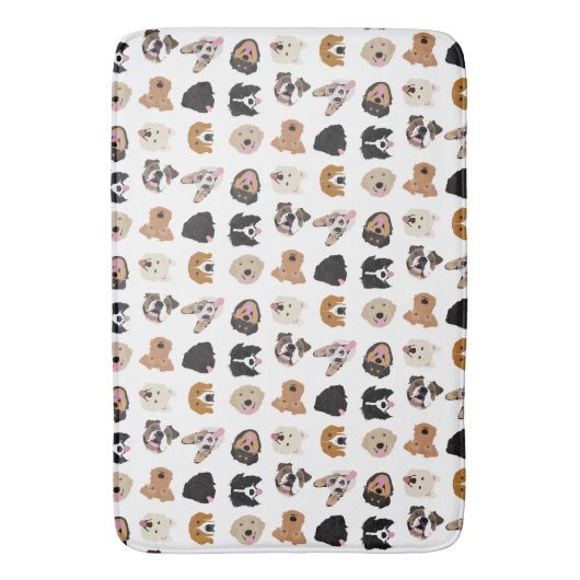 Cute Dog Face Illustration Pattern Badmat (Voorkant Verticaal)