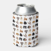 Cute Dog Face Illustration Pattern Blikjeskoeler (Blikje Voorkant)