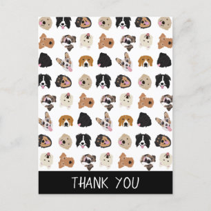 Cute Dog Face Illustration Pattern Briefkaart