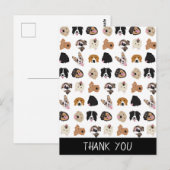 Cute Dog Face Illustration Pattern Briefkaart (Voorkant / Achterkant)