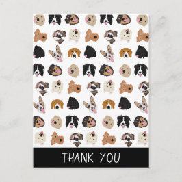 Cute Dog Face Illustration Pattern Briefkaart