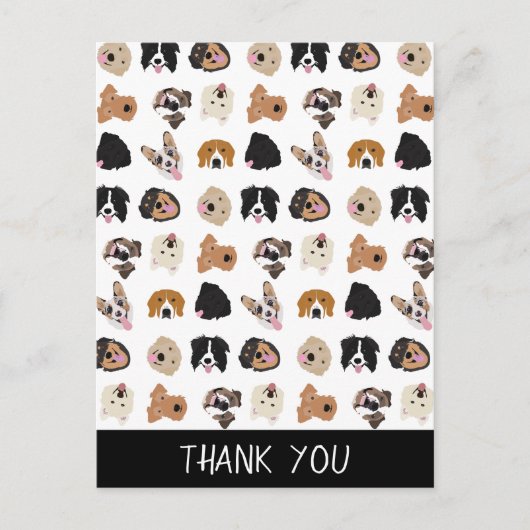 Cute Dog Face Illustration Pattern Briefkaart (Voorkant)