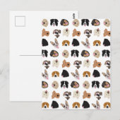 Cute Dog Face Illustration Pattern Briefkaart (Voorkant / Achterkant)