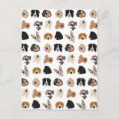 Cute Dog Face Illustration Pattern Briefkaart (Voorkant)