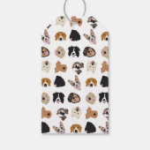 Cute Dog Face Illustration Pattern Cadeaulabel (Voorkant)