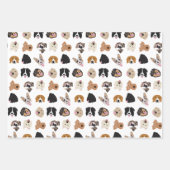 Cute Dog Face Illustration Pattern Inpakpapier Vel (Voorkant)