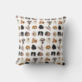 Cute Dog Face Illustration Pattern Kussen