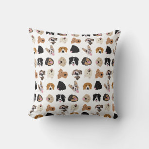 Cute Dog Face Illustration Pattern Kussen