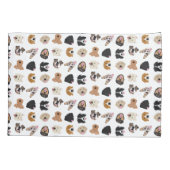 Cute Dog Face Illustration Pattern Kussensloop (Achterkant)