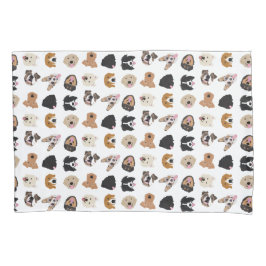 Cute Dog Face Illustration Pattern Kussensloop